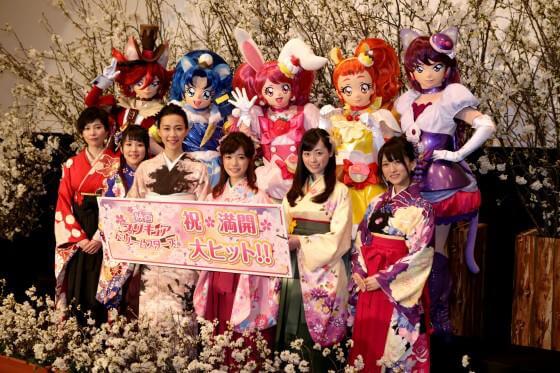 映画プリキュアの舞台挨拶でさがの館の袴が採用！