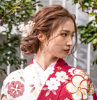 ふわふわ袴のアップヘア