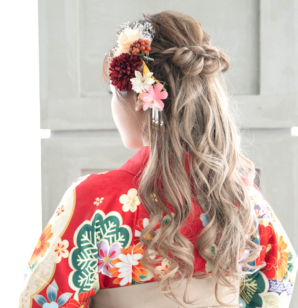 ハーフアップの袴のヘアスタイル