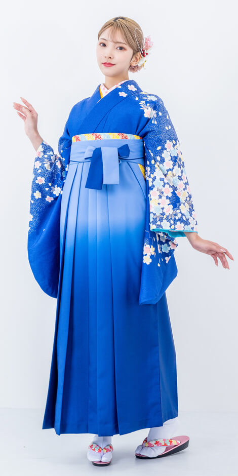 京都さがの館でレンタルできる青・水色の卒業式袴