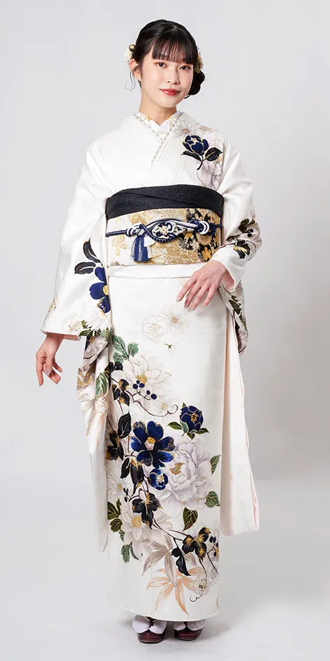 白地牡丹紺青椿[FS5029]