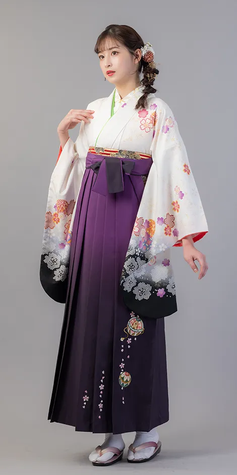 レンタル着物E00049×袴MBT074