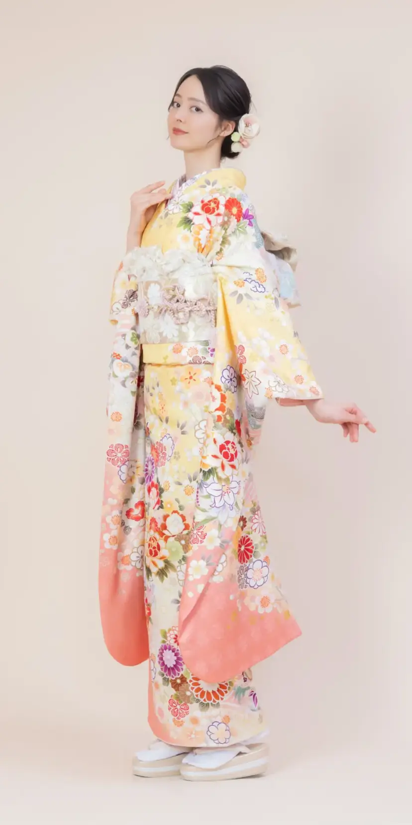 黄色ピンク四季花[FS0777]