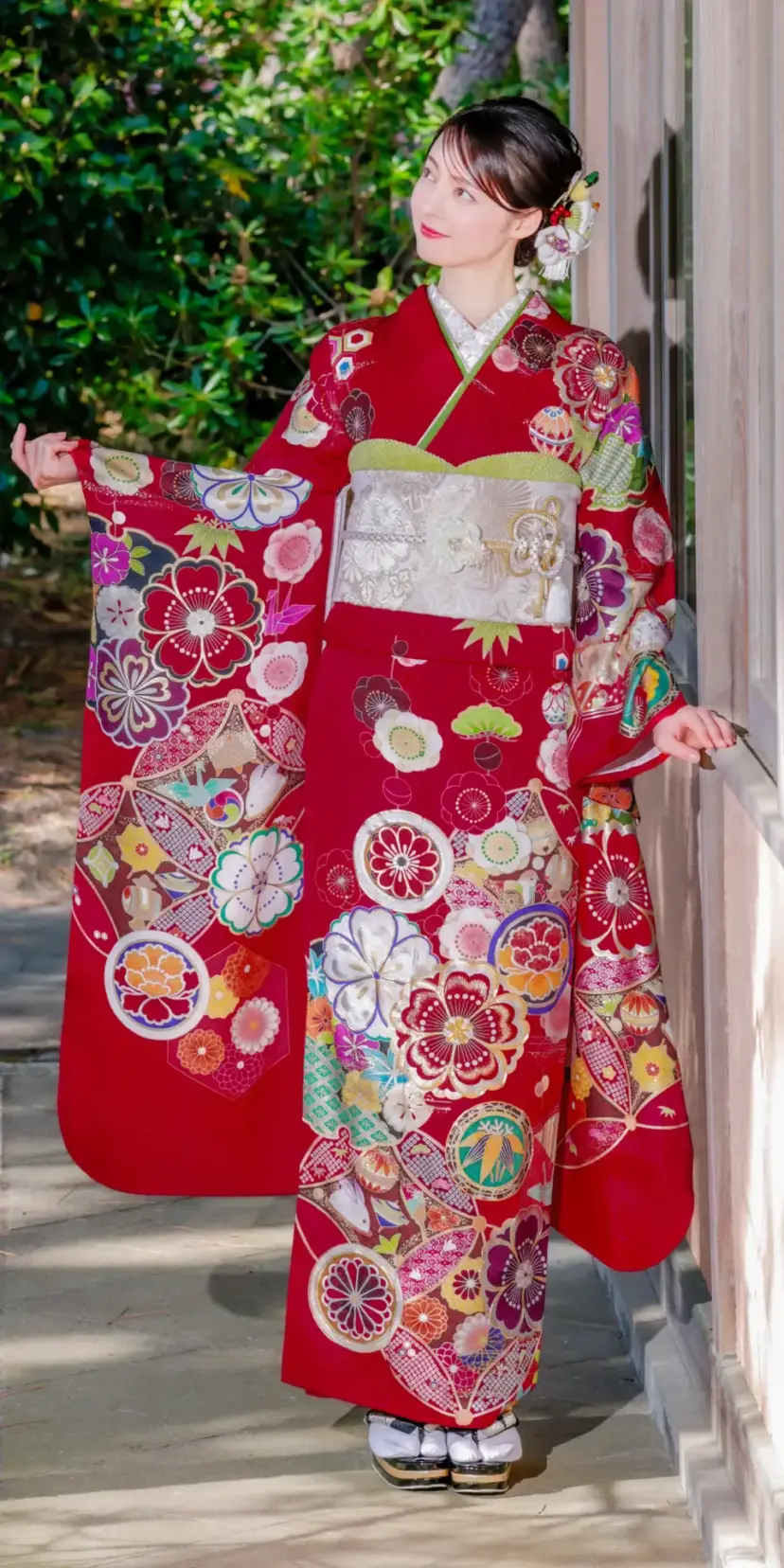 赤地桜に丸紋[FS0962]