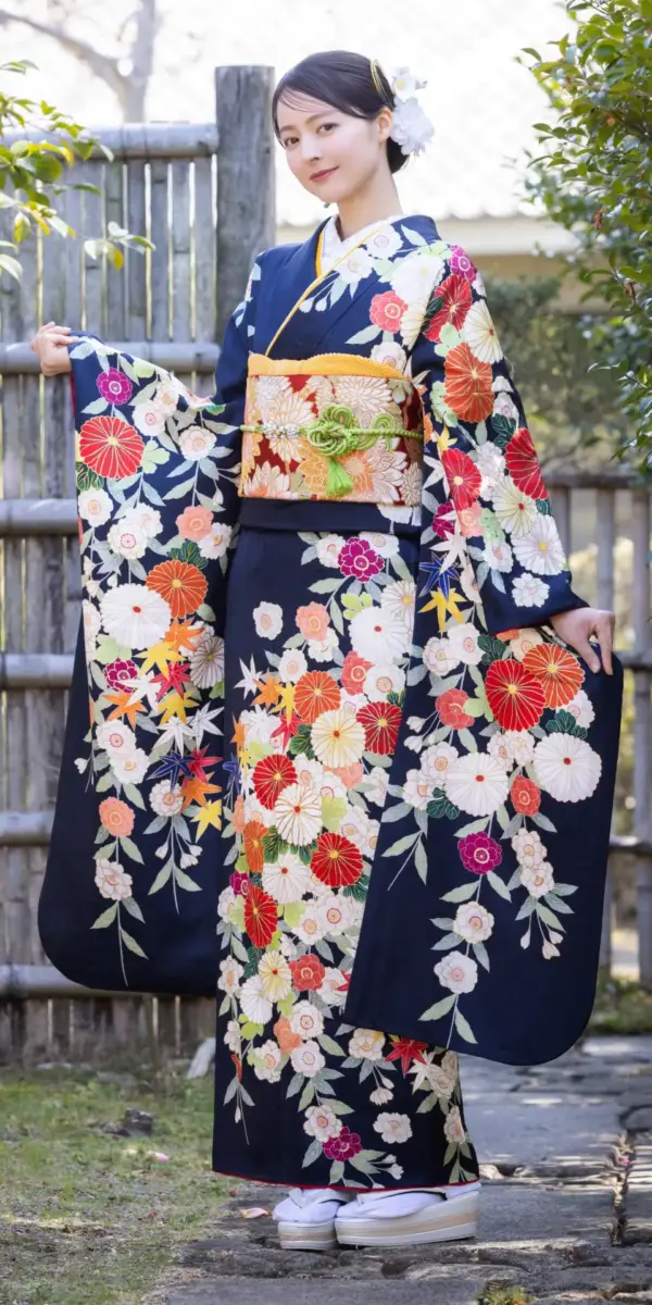 FS0960_紺地菊に枝垂れ桜